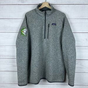 Patagonia Mens Gray Better Sweater 1/4 Zip Fleece Jacket Size XL Air Force Patch